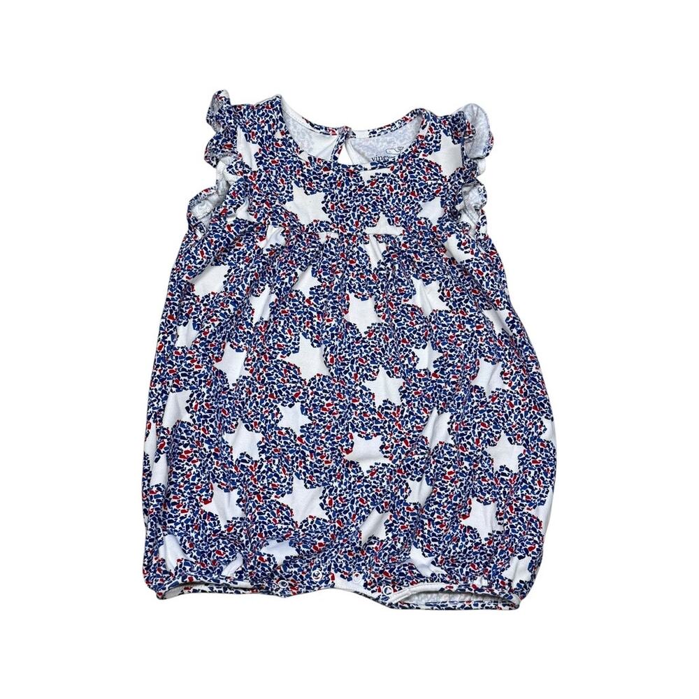 Vineyard Vines 12-18 mo Patriotic Logo Wall Ruffle Sleeve Shortie Bubble Romper - Picture 5 of 5